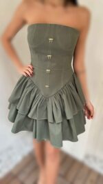 پیراهن دکلته مجلسی پیونی - Image 10