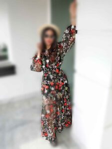پیراهن تور گل دار با طراحی ظریف برای خرید لباس زنانه عید ۱۴۰۵
